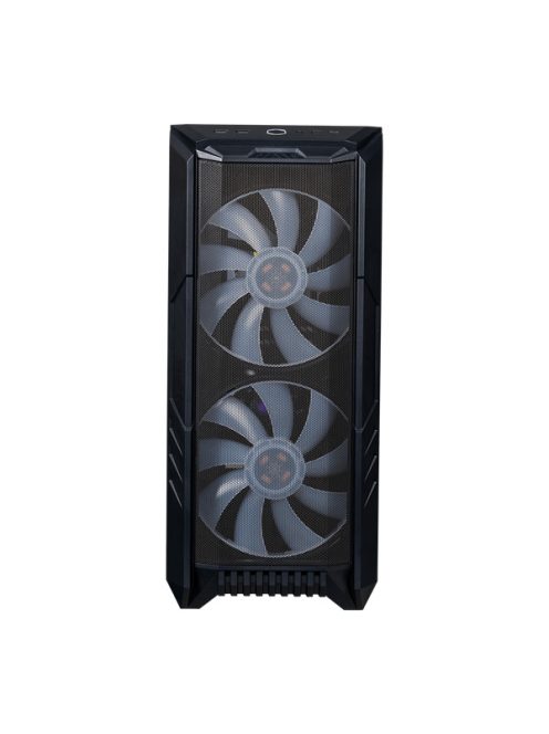 COOLER MASTER Ház Midi ATX HAF 500 ARGB + 4db Ventilátor, Tápegység nélkül, Üvegfalú, fekete