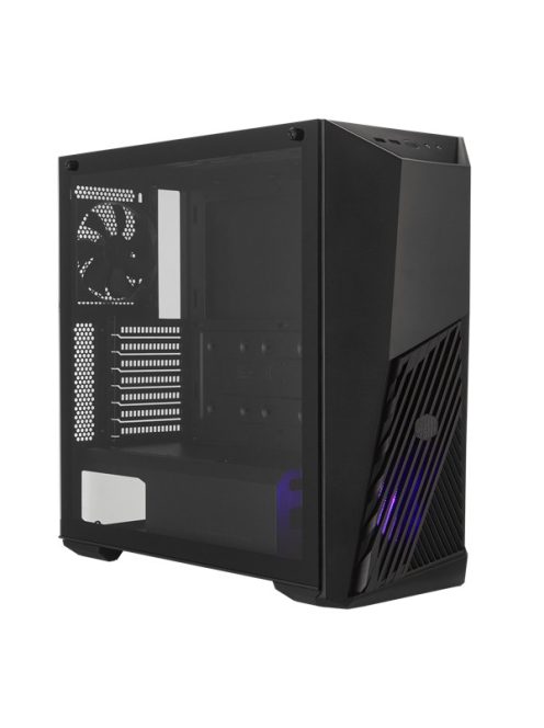 COOLER MASTER Ház Mid Tower ATX MASTERBOX K501L RGB, Tápegység nélkül, Üvegfalú, Fekete