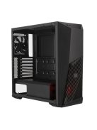 COOLER MASTER Ház Mid Tower ATX MASTERBOX K501L RGB, Tápegység nélkül, Üvegfalú, Fekete