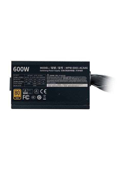 COOLER MASTER Tápegység G600 600W, 12cm, OEM, 80+ Gold