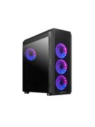 CHIEFTEC Ház Gaming Scorpion 4 A-RGB + 4xRGB Ventilátor + RGB Kontroller, Táp nélkül, Edzett Üveg, fekete