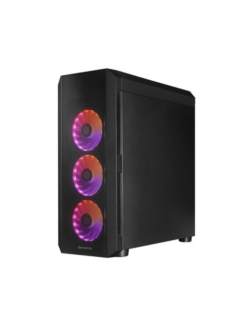CHIEFTEC Ház Gaming Scorpion 4, ATX, 4x120mm RGB ventilátor, RGB vezérlő, Tápegység nélkül, Edzett Üveg, Fekete
