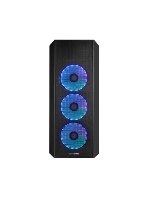 CHIEFTEC Ház Gaming Scorpion 4, ATX, 4x120mm RGB ventilátor, RGB vezérlő, Tápegység nélkül, Edzett Üveg, Fekete