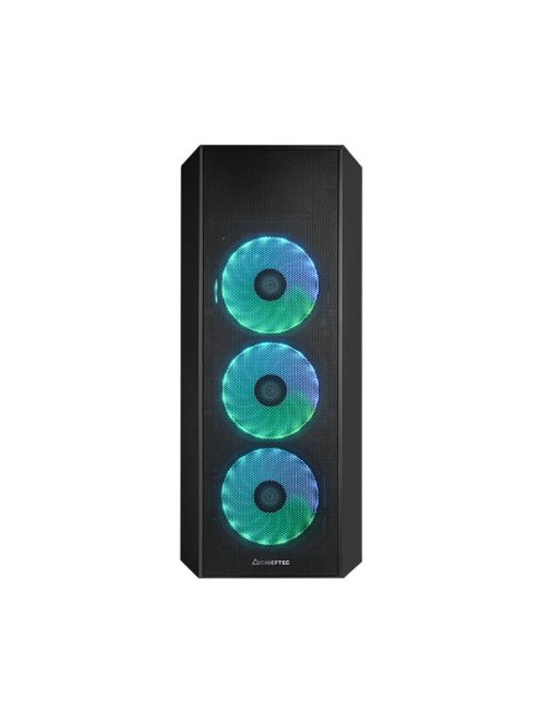CHIEFTEC Ház Gaming Scorpion 4, ATX, 4x120mm RGB ventilátor, RGB vezérlő, Tápegység nélkül, Edzett Üveg, Fekete