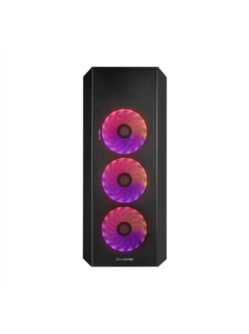 CHIEFTEC Ház Gaming Scorpion 4, ATX, 4x120mm RGB ventilátor, RGB vezérlő, Tápegység nélkül, Edzett Üveg, Fekete