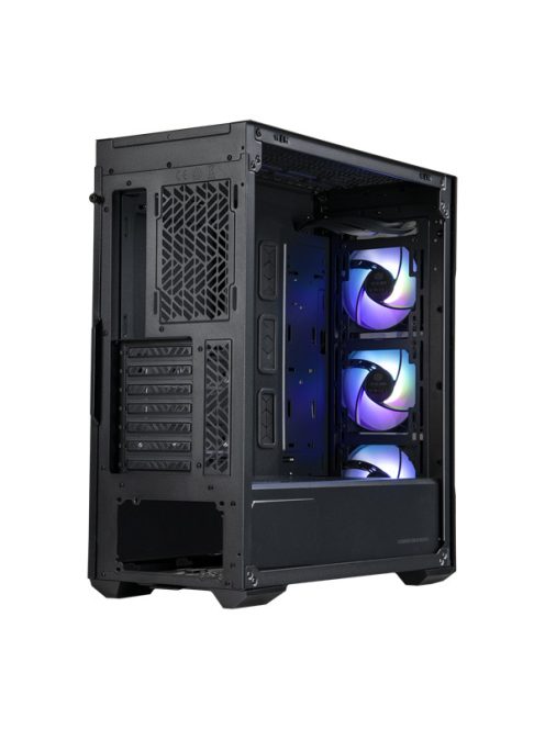 COOLER MASTER Ház Midi ATX MasterBox TD500 MESH V2 ARGB + 3db Ventilátor, Tápegység nélkül, Üvegfalú, fekete