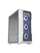 COOLER MASTER Ház Midi ATX MasterBox TD500 MESH V2 ARGB, 3db ARGB Ventilátorral, Tápegység nélkül, Edzett Üveg, fehér