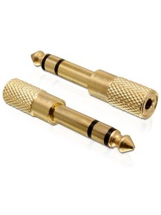   DELOCK Átalakító Stereo plug 6.35mm > Stereo jack 3.5mm 3 pin fém