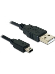   DELOCK kábel USB 2.0 Type-A male > USB 2.0 Mini-B male 0.7m fekete