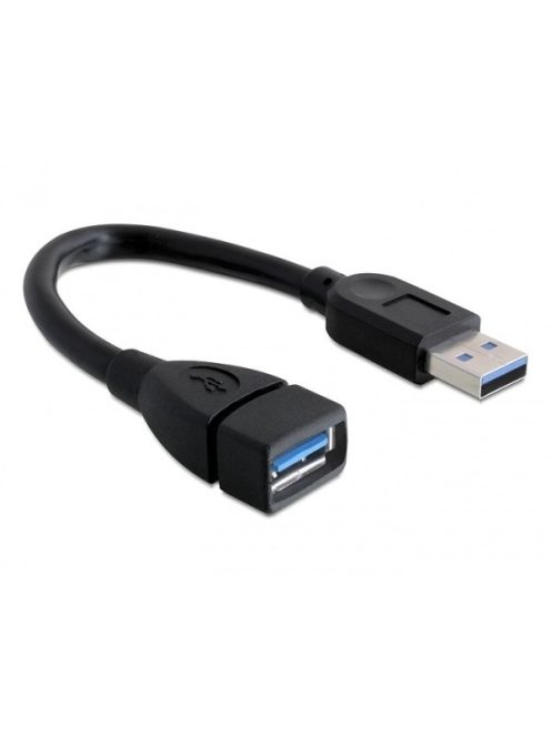 DELOCK kábel USB 3.0 Type-A male / female hosszabbító 15cm fekete