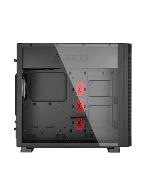 CHIEFTEC Ház Chieftronic G1 GR-01B-OP ATX, 1xRGB Ventillátor + Kontroller, Tápegység nélkül, Edzett üveg, Fekete