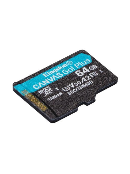 KINGSTON Memóriakártya MicroSDXC 64GB Canvas Go Plus 170R A2 U3 V30 Adapter nélkül