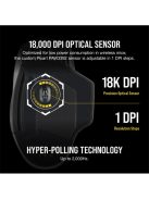 CORSAIR Vezetékes/Vezeték Nélküli Egér Gaming, DARK CORE RGB PRO, 8 programozható gomb, RGB, 18000dpi, fekete
