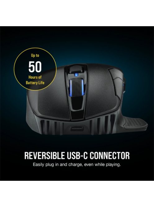 CORSAIR Vezetékes/Vezeték Nélküli Egér Gaming, DARK CORE RGB PRO, 8 programozható gomb, RGB, 18000dpi, fekete