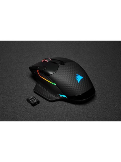 CORSAIR Vezetékes/Vezeték Nélküli Egér Gaming, DARK CORE RGB PRO, 8 programozható gomb, RGB, 18000dpi, fekete