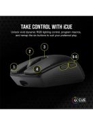 CORSAIR Vezetékes/Vezeték Nélküli Egér Gaming, KATAR ELITE, 6 programozható gomb, RGB Világítás, 26000dpi, fekete