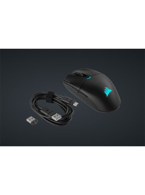 CORSAIR Vezetékes/Vezeték Nélküli Egér Gaming, KATAR ELITE, 6 programozható gomb, RGB Világítás, 26000dpi, fekete