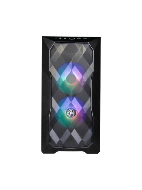 COOLER MASTER Ház Micro ATX MasterBox TD300 MESH, 2db ARGB Ventilátorral, Tápegység nélkül, Edzett Üveg, fekete