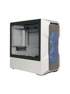   COOLER MASTER Ház Micro ATX MasterBox TD300 MESH, 2db ARGB Ventilátor, Tápegység nélkül, Edzett Üveg, fehér