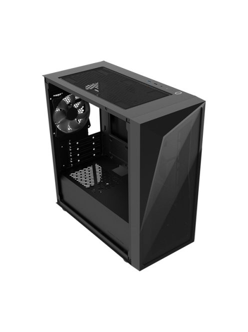 COOLER MASTER Ház Mini Tower ATX CMP 320L, 1db Ventilátorral, Tápegység nélkül, Üvegfalú, Fekete