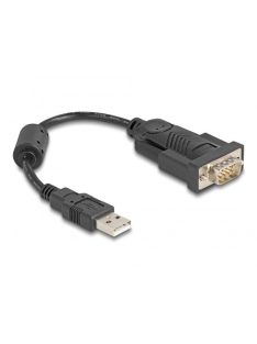   DELOCK Átalakító USB 2.0 Type-A > 1x soros RS-232 D-Sub 9 pin male ferrit maggal 0.25m