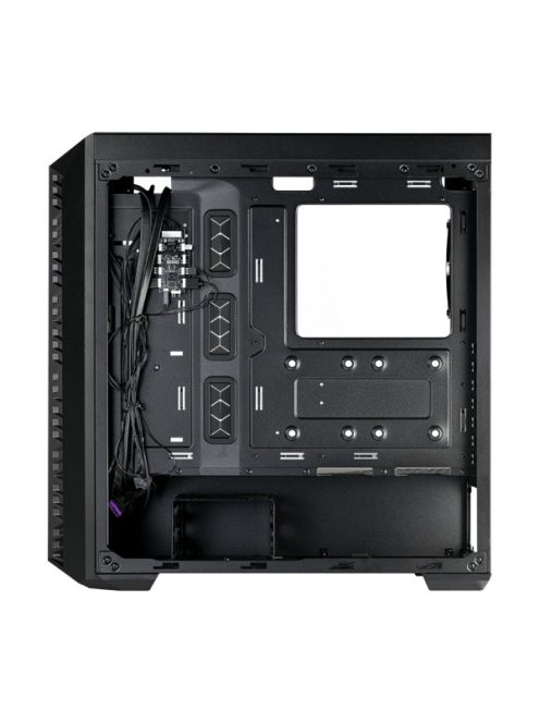 COOLER MASTER Ház Midi ATX MASTERBOX 520 MESH + 3xARGB Ventilátor + ARGB Fan HUB, Tápegység nélkül, Edzett Üveg, fekete