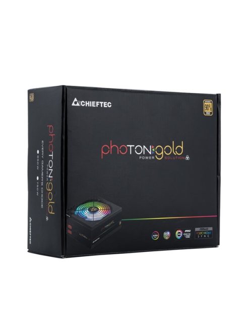 CHIEFTEC Tápegység Moduláris Photon 750W RGB világítás BOX Gold