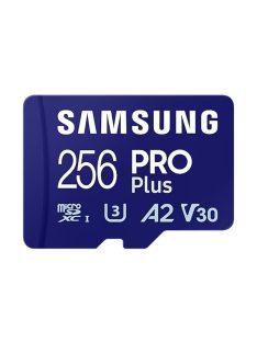   SAMSUNG Memóriakártya, PRO Plus microSDXC kártya 256GB, CLASS 10, UHS-I, U3, V30, A2, + Adapter, R180/W130