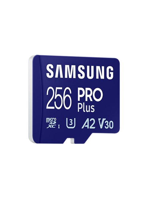 SAMSUNG Memóriakártya, PRO Plus microSDXC kártya 256GB, CLASS 10, UHS-I, U3, V30, A2, + Adapter, R180/W130