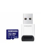 SAMSUNG Memóriakártya, PRO Plus + Reader microSDXC 256GB, CLASS 10, UHS-I, U3, V30, A2, R180/W130