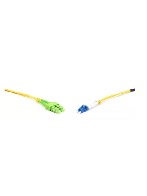 LINKEASY Duplex patch kábel  2 x SC/APC + 2 x LC/UPC csatlakozóval, 3mm duplex core 9/125 LSZH, 2 m