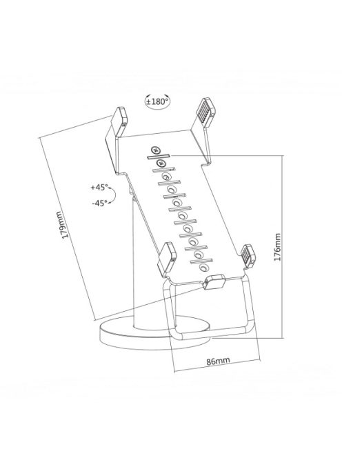 SBOX PTM-03 POS terminal tartó (Verifone terminálhoz), dönthető, forgatható