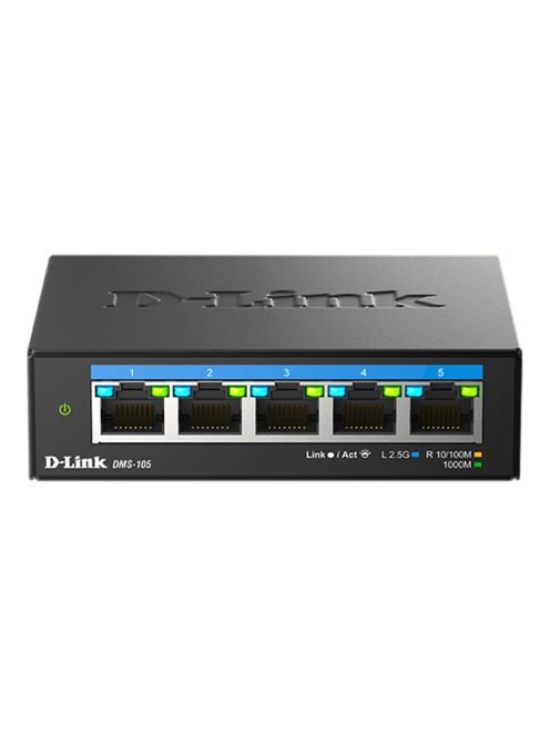 D-LINK Switch 5x2.5Gbps Multi-Gigabit Fémházas Asztali, DMS-105/E