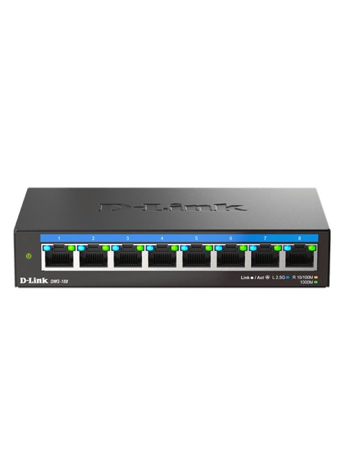 D-LINK Switch 8x2.5Gbps Multi-Gigabit Fémházas Asztali, DMS-108/E