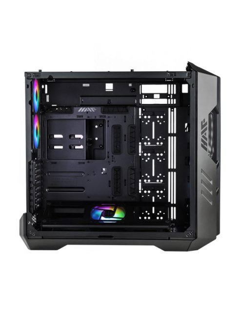 COOLER MASTER Ház ATX HAF 700 + 5db Ventilátor + ARGB Gen2 Kontroller + HUB, Tápegység nélkül, Üvegfalú, fekete