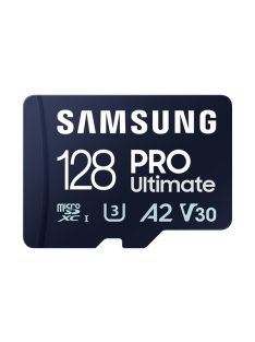   SAMSUNG Memóriakártya, PRO Ultimate microSD with Reader 128GB, Class 10, V30, A2, Grade 3 (U3), R200/W130, +Adapter