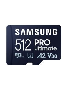   SAMSUNG Memóriakártya, PRO Ultimate microSD with Reader 512GB, Class 10, V30, A2, Grade 3 (U3), R200/W130, +Adapter