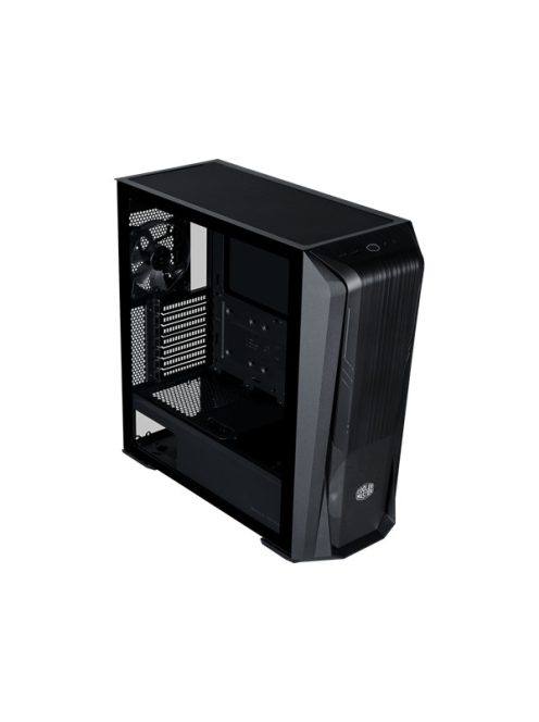 COOLER MASTER Ház, MASTERBOX 500, 2db Ventilátorral, Tápegység nélkül, Edzett üveg, fekete