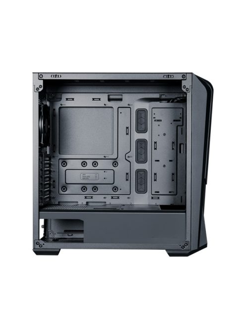 COOLER MASTER Ház, MASTERBOX 500, 2db Ventilátorral, Tápegység nélkül, Edzett üveg, fekete