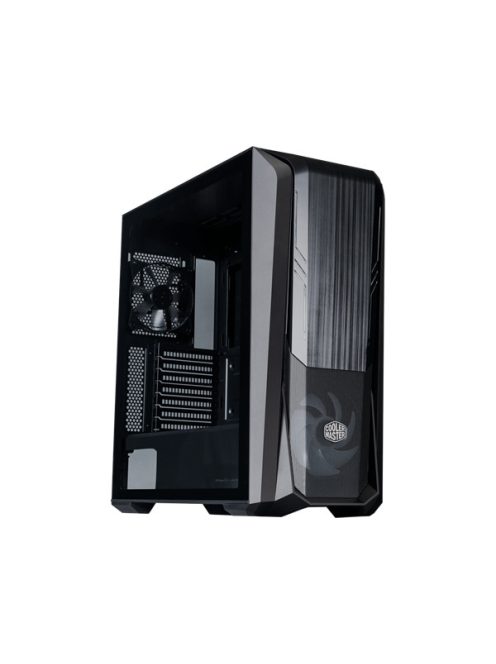 COOLER MASTER Ház, MASTERBOX 500, 2db Ventilátorral, Tápegység nélkül, Edzett üveg, fekete