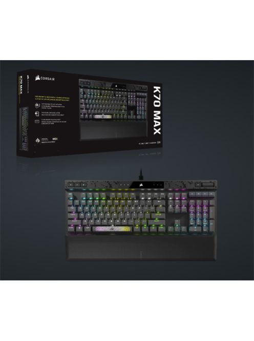 CORSAIR Vezeték Nélküli Billentyűzet Gaming, K70 MAX RGB, Mechanikus, MGX switch, fekete