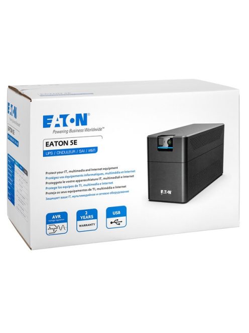 EATON UPS 5E1200UD, Gen2, USB DIN, 1200VA/660W, In: Schuko, Out: 4xDIN, Line-interaktív szünetmentes, AVR, torony