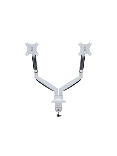 MULTIBRACKETS 2 karos asztali konzol, M Deskmount Gas Spring Dual White (15-27", max.VESA: 100x100 mm, 9 kg)