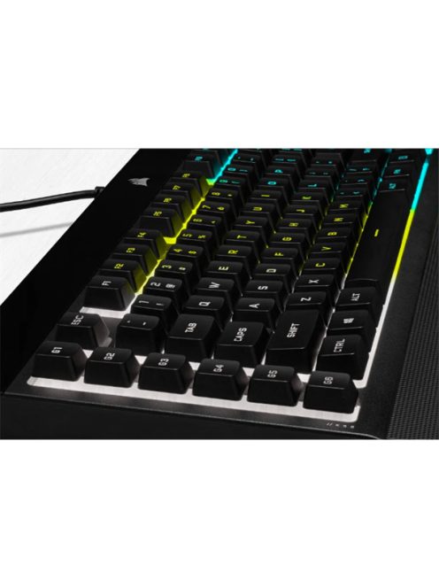 CORSAIR Vezetékes Billentyűzet Gaming, K55 RGB PRO, 6 programozható billentyű, Cseppálló, Csuklótámasz, US, fekete