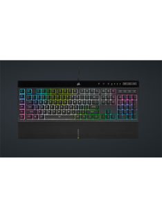   CORSAIR Vezetékes Billentyűzet Gaming, K55 RGB PRO XT, 6 programozható billentyű, Cseppálló, Csuklótámasz, US, fekete