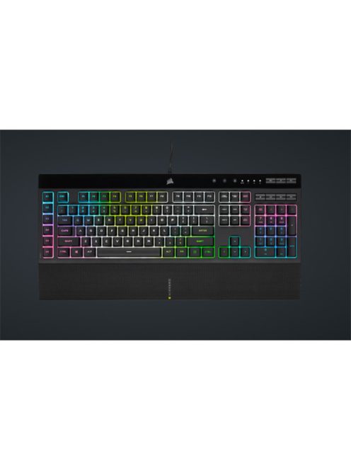 CORSAIR Vezetékes Billentyűzet Gaming, K55 RGB PRO XT, 6 programozható billentyű, Cseppálló, Csuklótámasz, US, fekete