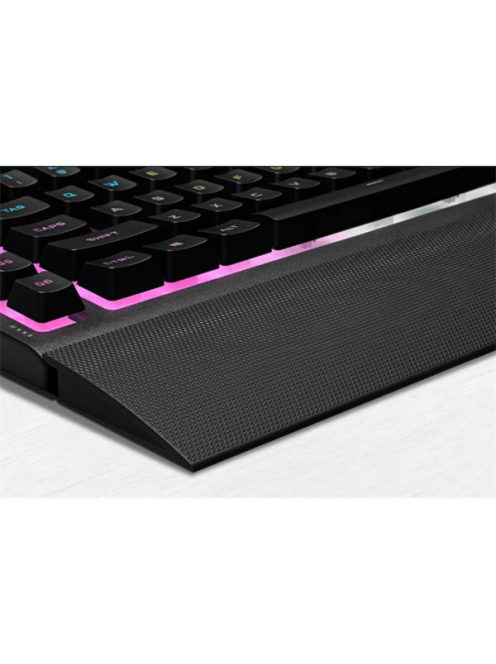 CORSAIR Vezetékes Billentyűzet Gaming, K55 RGB PRO XT, 6 programozható billentyű, Cseppálló, Csuklótámasz, US, fekete