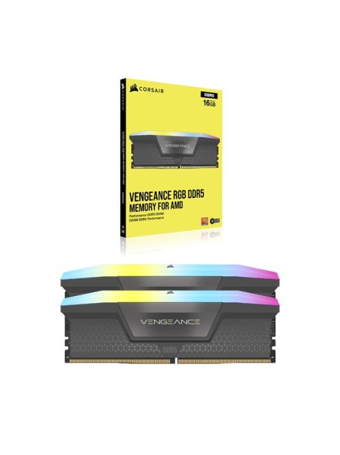 CORSAIR Memória VENGEANCE RGB DDR5 32GB 6000MHz CL36, AMD EXPO (Kit of 2), szürke