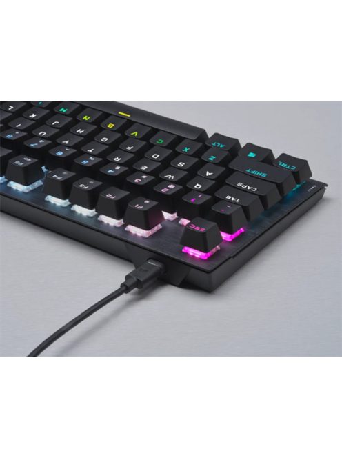 CORSAIR Vezetékes Billentyűzet Gaming, K60 PRO TKL RGB, Optical-Mechanical, Alumínium keret, US, fekete