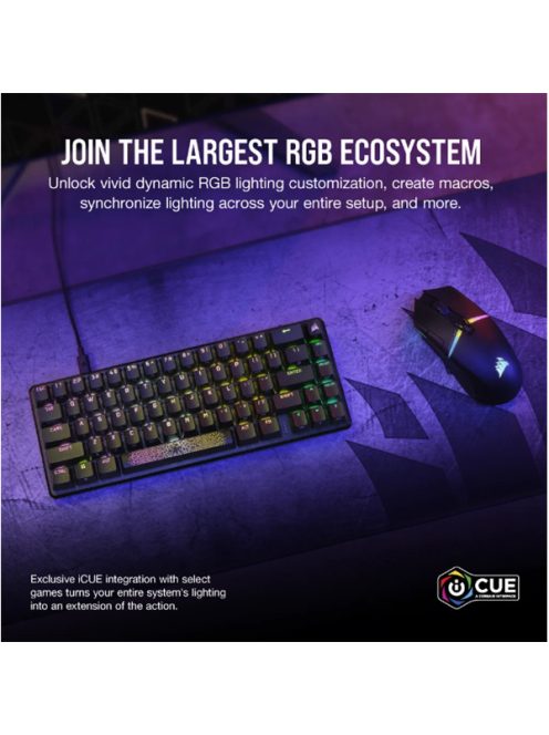 CORSAIR Vezetékes Billentyűzet Gaming, K65 PRO MINI RGB 65%, Optical-Mechanical, US, szürke